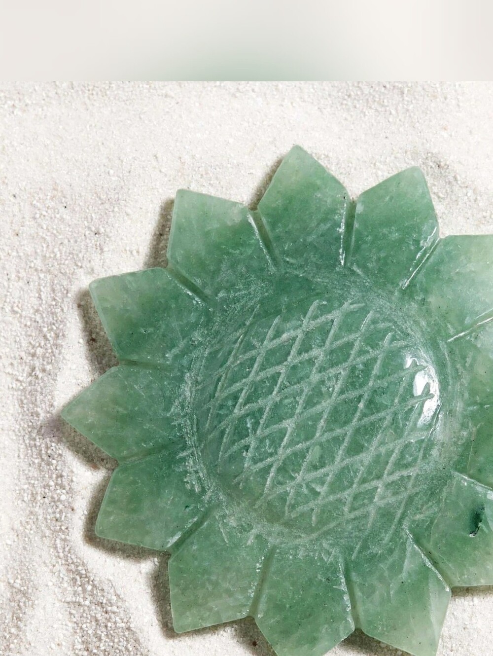 4" Hand-Carved Natural Green Aventurine Sunflower Crystal Healing Gemstone